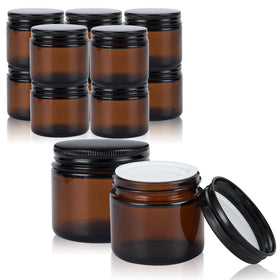RAMFIYN amber glass jar with lid showing a secure closure for creams and lotions.