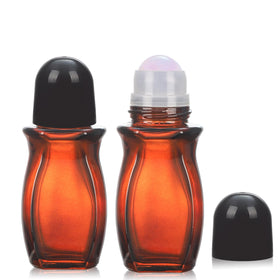 RAMFIYN amber glass roll-on bottle 50ml protects contents from light and heat.