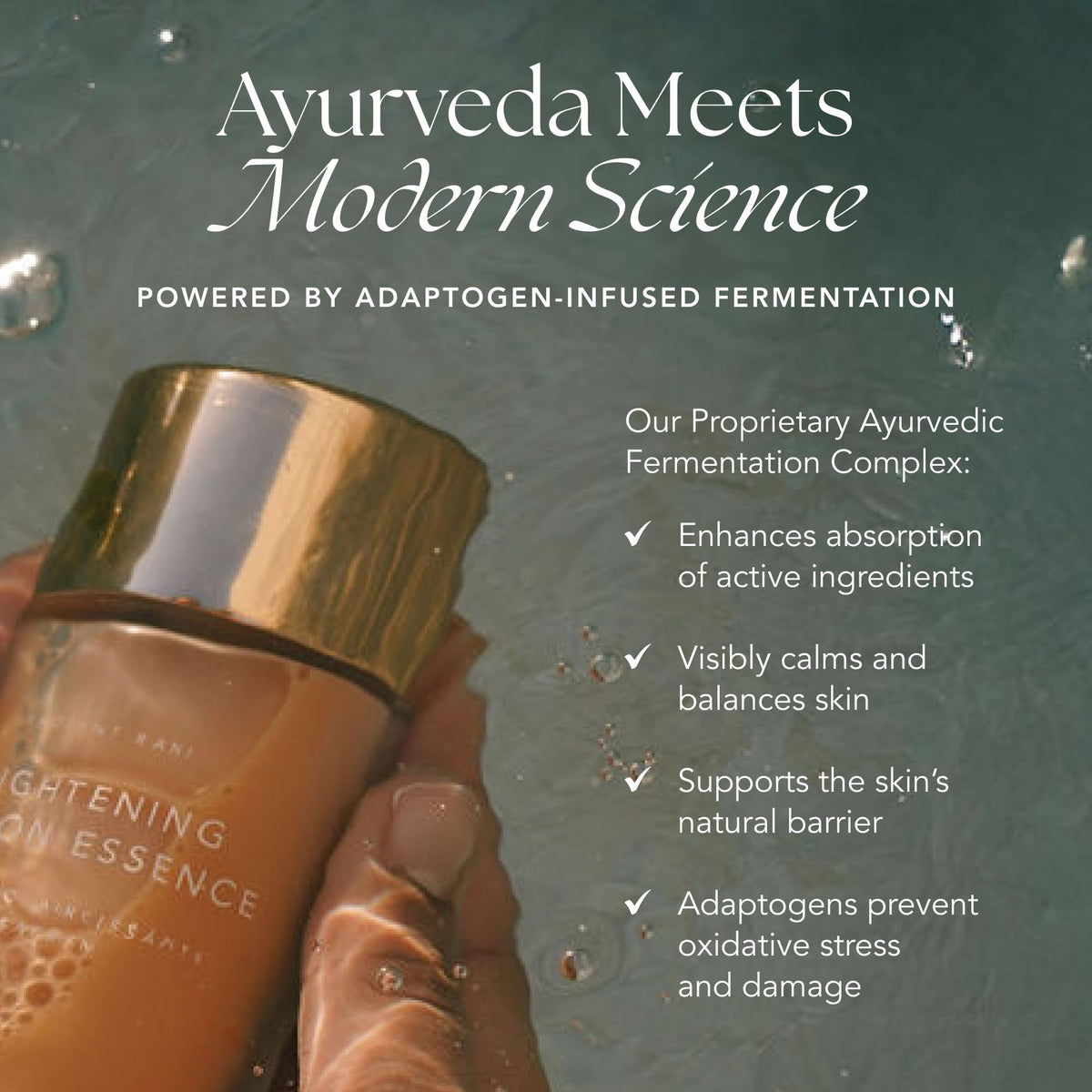 Applying Radiant Rani on the face for an easy AM routine.
