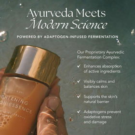 Applying Radiant Rani on the face for an easy AM routine.