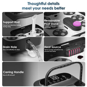 Ranjova Foot Spa bubble jets create a gentle, soothing massage atmosphere