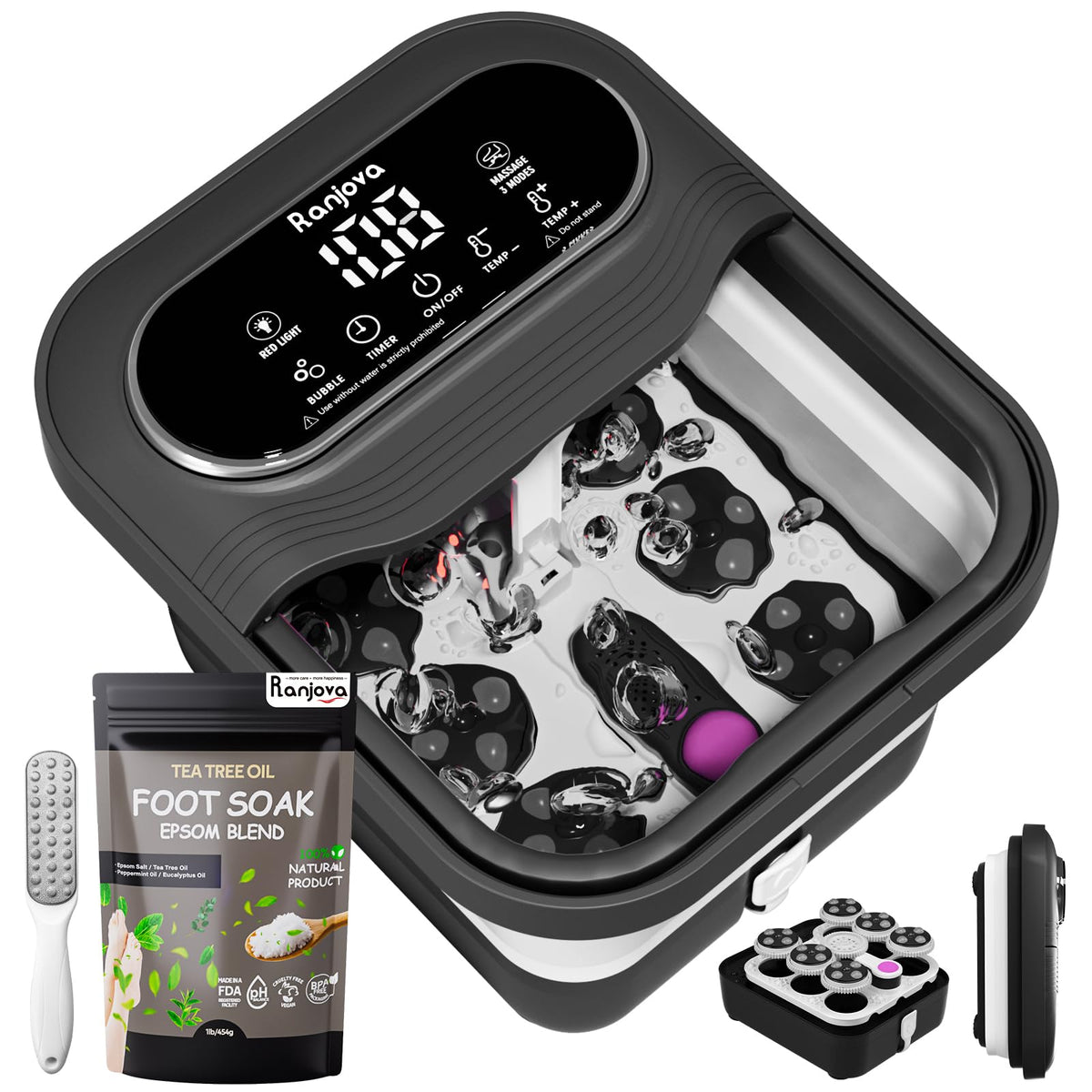 Ranjova Foot Spa with electric rotary massage delivering soothing kneading for tired feet