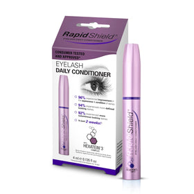 RapidShield lash care closeup demonstrates natural-looking definition.