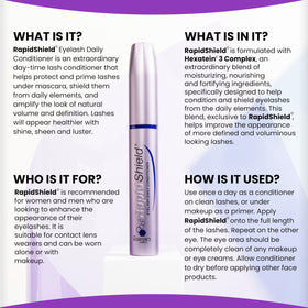 RapidShield packaging design emphasizes safe daily lash care.