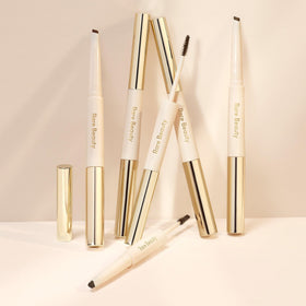 Rare Beauty Brow Harmony Gel end lifts and holds brows with a weightless finish.