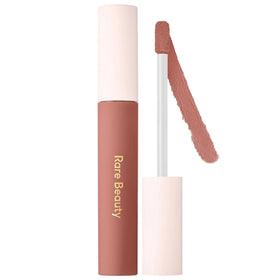 Rare Beauty Courage lipstick packaging display with long-lasting color.
