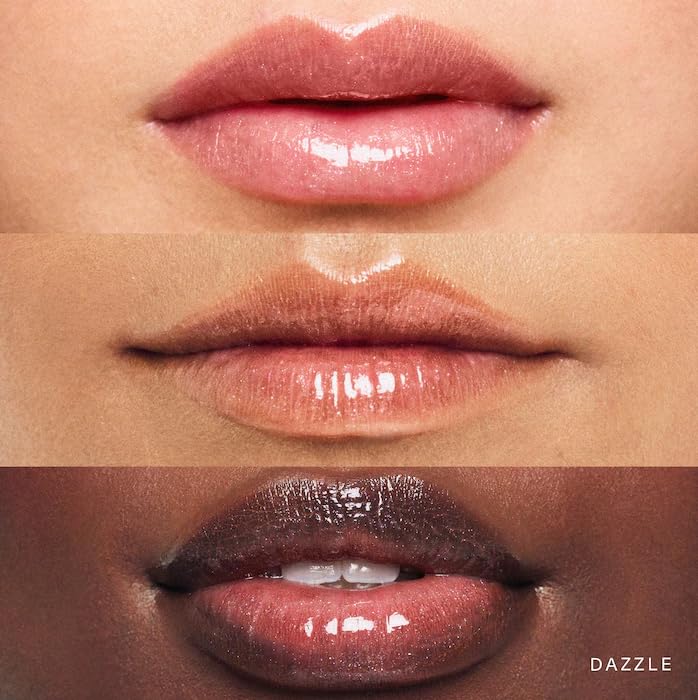Rare Beauty Dazzle gloss wand highlights glass-like shine and shimmer
