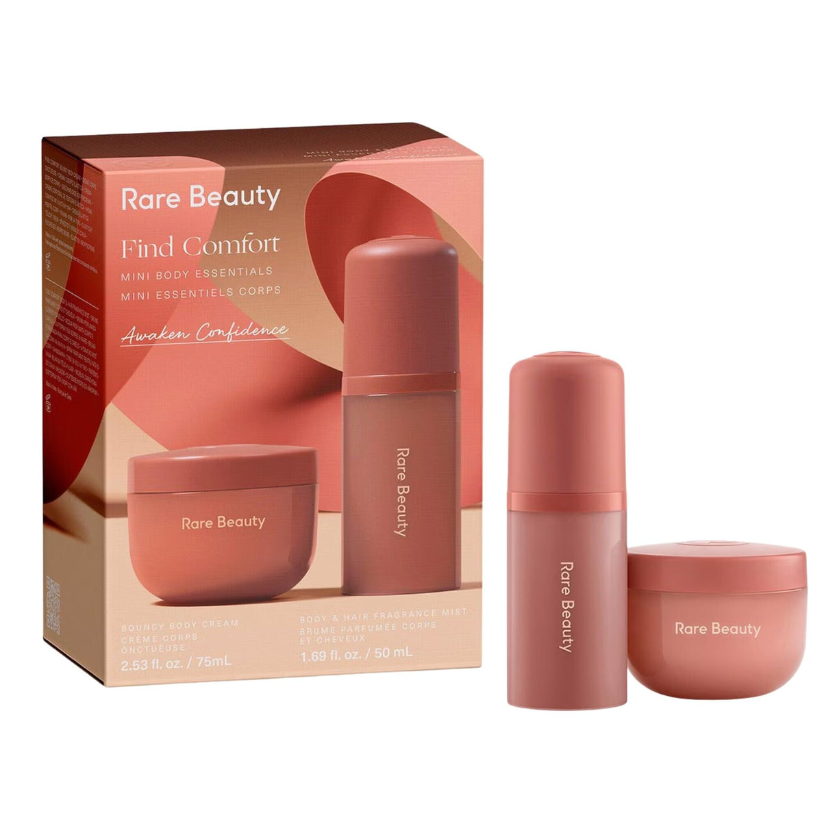 Rare Beauty Find Comfort bouncy body cream close-up showing rich hydration for smooth, plump skin