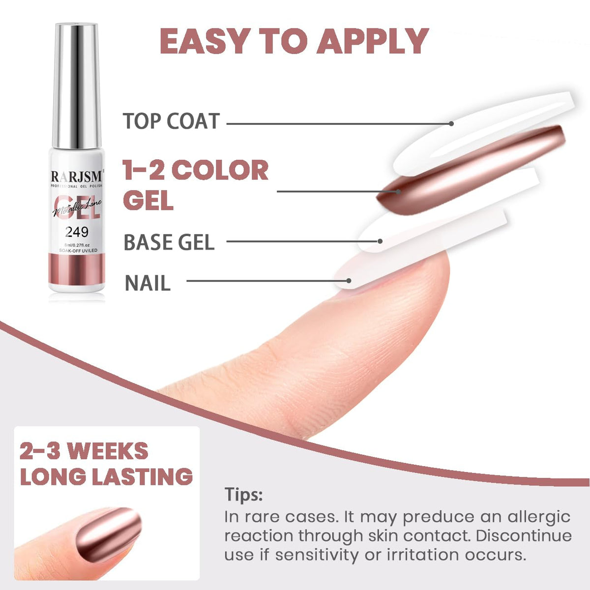 RARJSM home salon ready gel polish for easy at-home application