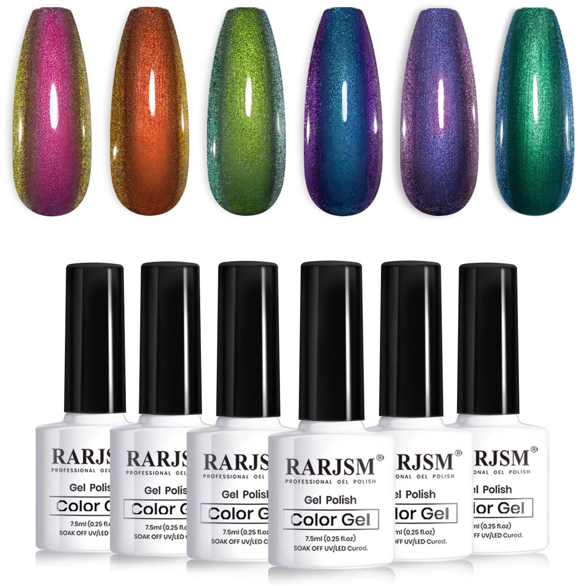 RARJSM Chameleon gel polish blue-to-purple dual-tone on swatch
