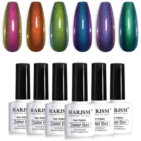 RARJSM Chameleon gel polish blue-to-purple dual-tone on swatch