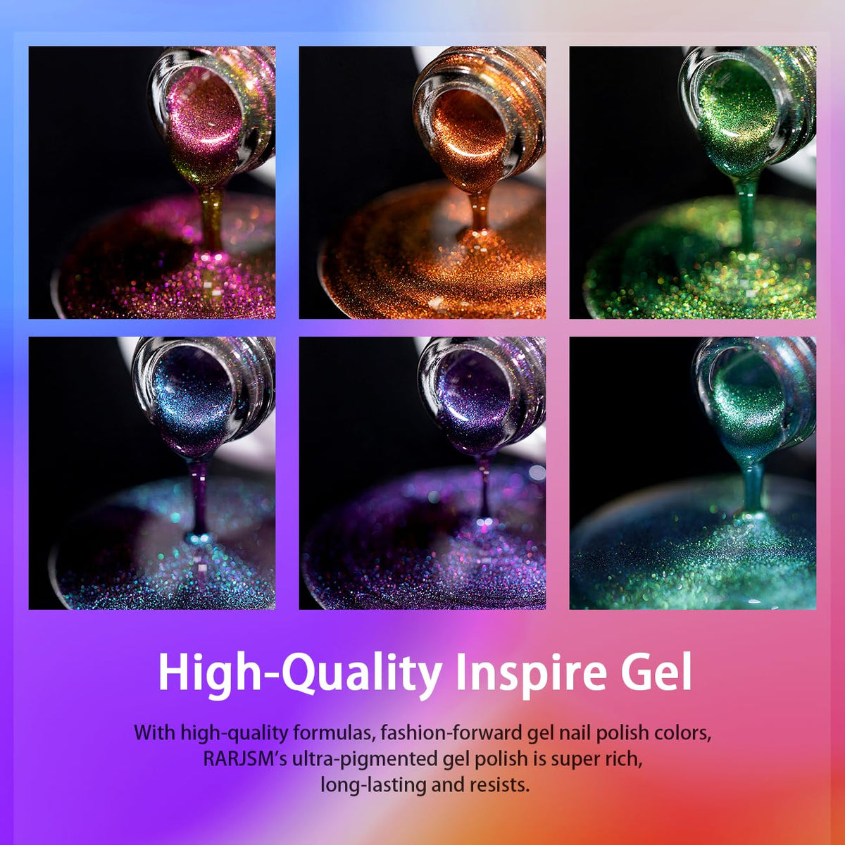 RARJSM color-shift under different lighting for dynamic nails