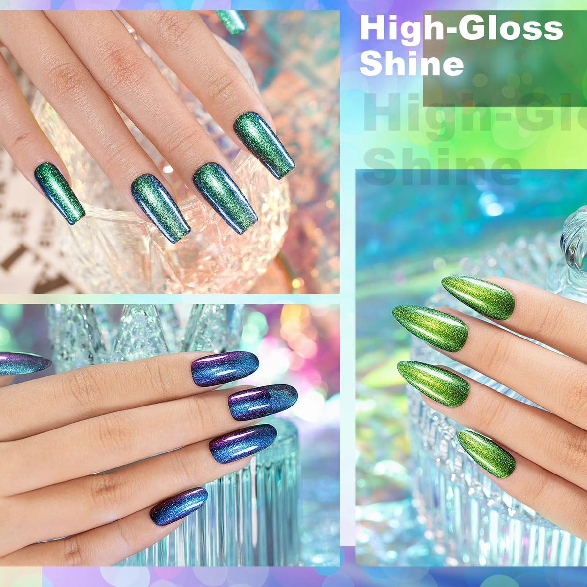 RARJSM glitter chrome gel close-up with shimmer