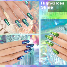 RARJSM glitter chrome gel close-up with shimmer