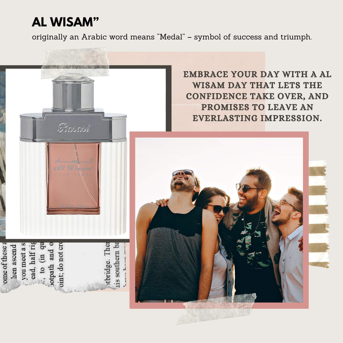 RASASI Al Wisam Day sandalwood cedar close-up, masculine character