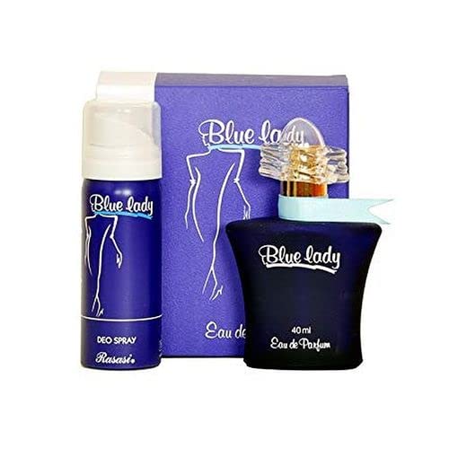 RASASI Blue Lady Deo packaging for convenient on-the-go refreshment