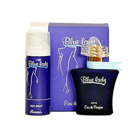 RASASI Blue Lady Deo packaging for convenient on-the-go refreshment