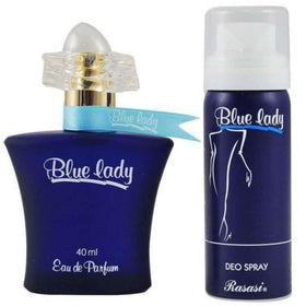 Close-up of the Rasasi Blue Lady cap on a premium bottle for confident daytime style
