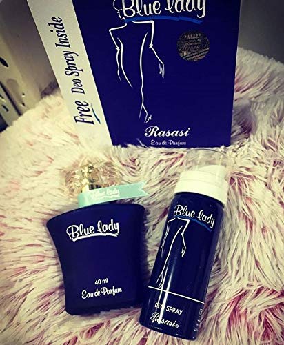 Top notes visual with violet leaf and ylang-ylang in Rasasi Blue Lady