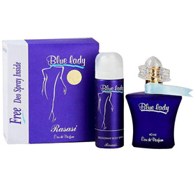 RASASI Blue Lady 40ml bottle showing mint and citrus freshness for daily wear