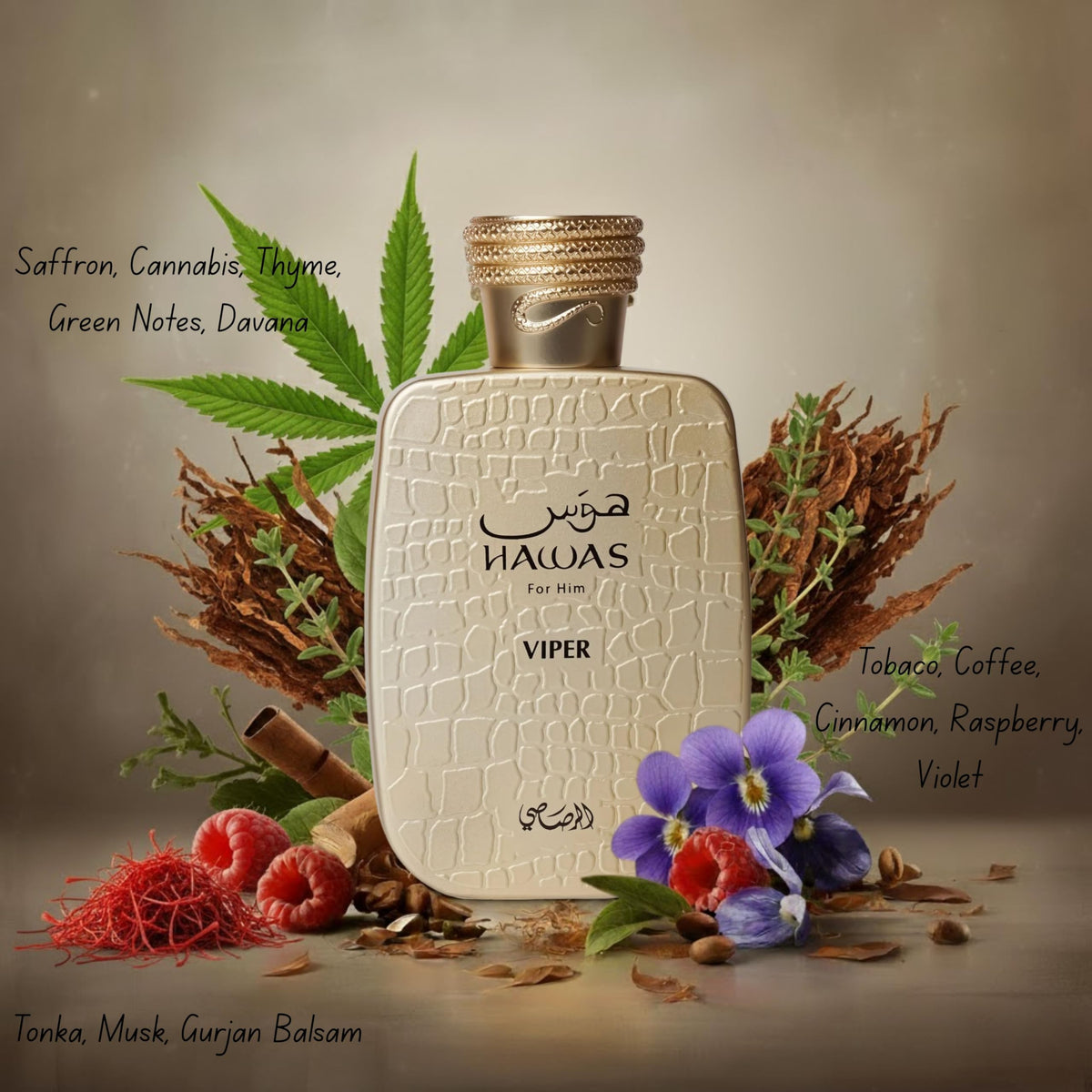 RASASI Hawas Viper box packaging communicates exclusivity and premium gifting.