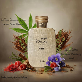 RASASI Hawas Viper box packaging communicates exclusivity and premium gifting.