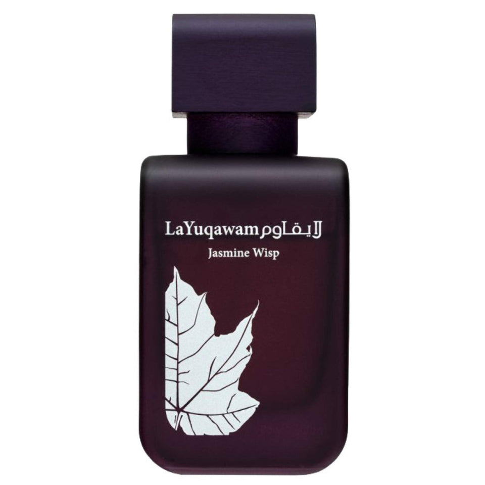 RASASI La Yuqawam Jasmine Wisp bottle front view showcasing premium design
