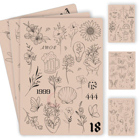 Rasmet tattoo practice sheet on pink silicone pad for precise fine lines and steady hand control