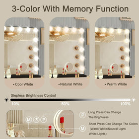 Ratsamee 15-dimmable bulbs illuminate the vanity for even, clear visibility