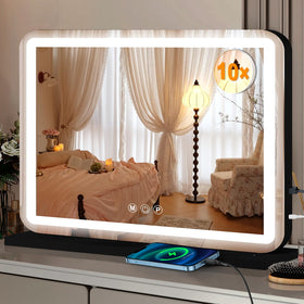 Ratsamee black aluminium frame vanity mirror adds modern style.
