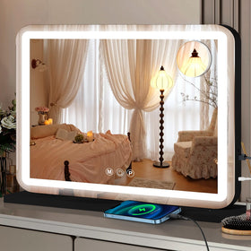 Ratsamee vanity mirror with lights for a clear makeup reflection.