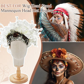 RattanView wig head set for home salon or store displays.