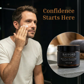RAVFORD Men’s Face Moisturizer fast absorbing texture delivers non greasy hydration.