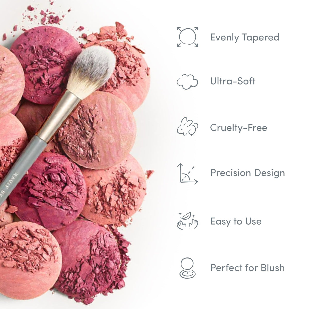 Ravie Beauty blush brush ultra-soft bristles for soft blending