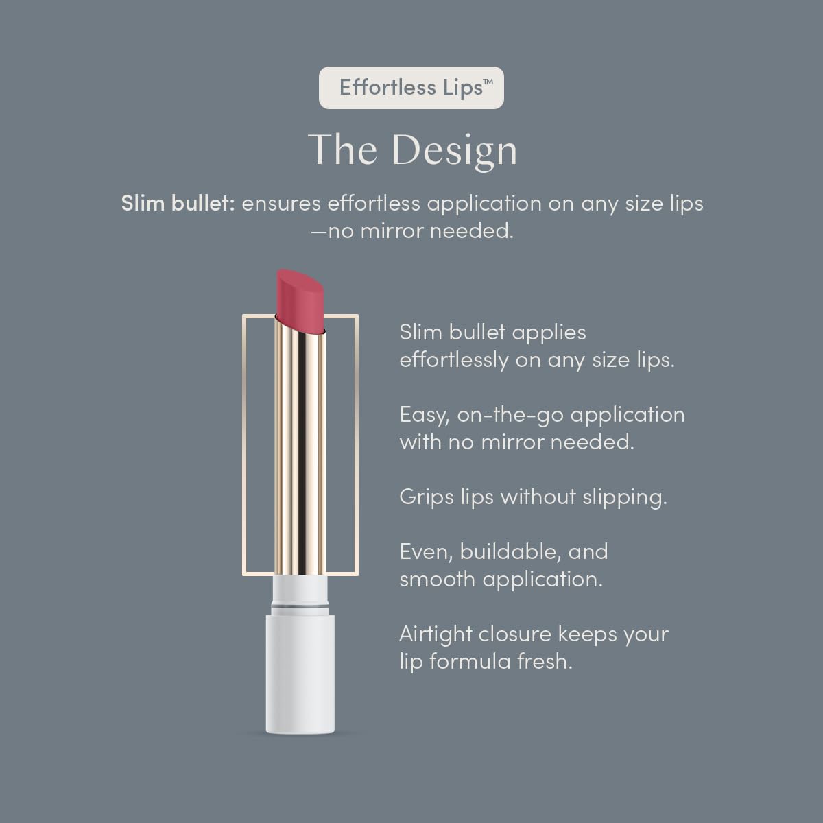 Ravie Beauty Effortless Lips Dahlia close-up texture shows smooth, hydrating feel.