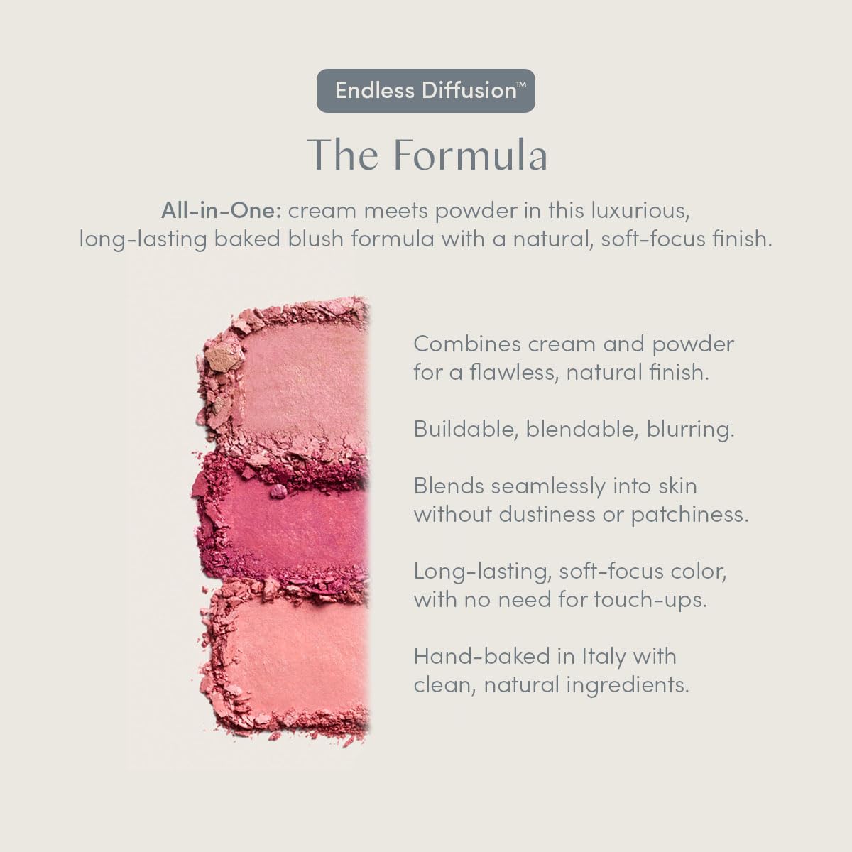 Ravie Beauty Endless Diffusion Baked Blush Paradise duo-toned melange on cheek for seamless blend