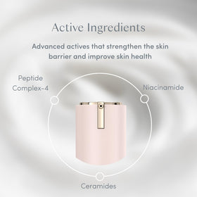 Ravie Beauty product on face as primer, showcasing makeup grip results.