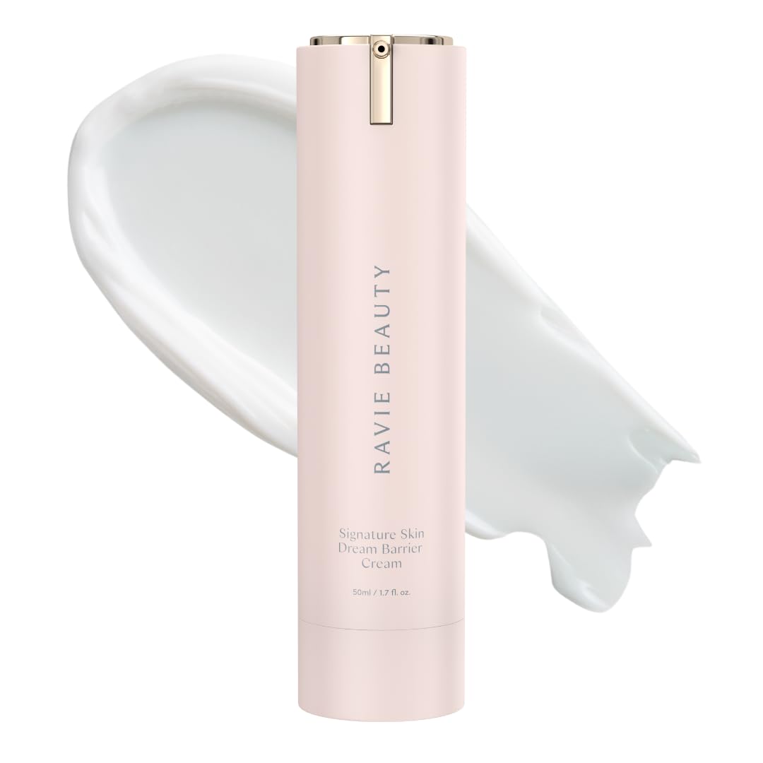 Ravie Beauty Signature Skin Dream Barrier Cream jar with lightweight texture for makeup-ready skin.