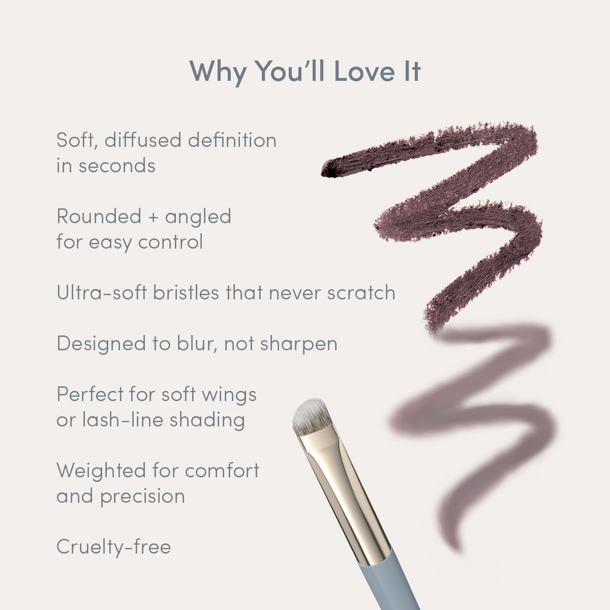 Handheld Ravie Beauty brush used for precise application and blending