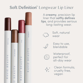 Ravie Beauty Soft Definition Lip Liner precision tip close-up for effortless shaping.
