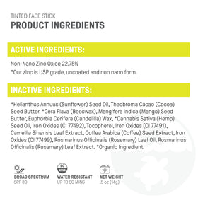 Raw Elements Bronze tint with water-resistance icon indicates lasting protection