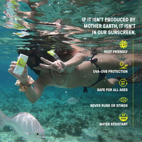 Raw Elements Face Stick SPF 50 demonstrates water resistance during outdoor activities