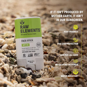 Water-resistant sun protection in a stick form for active days with Raw Elements