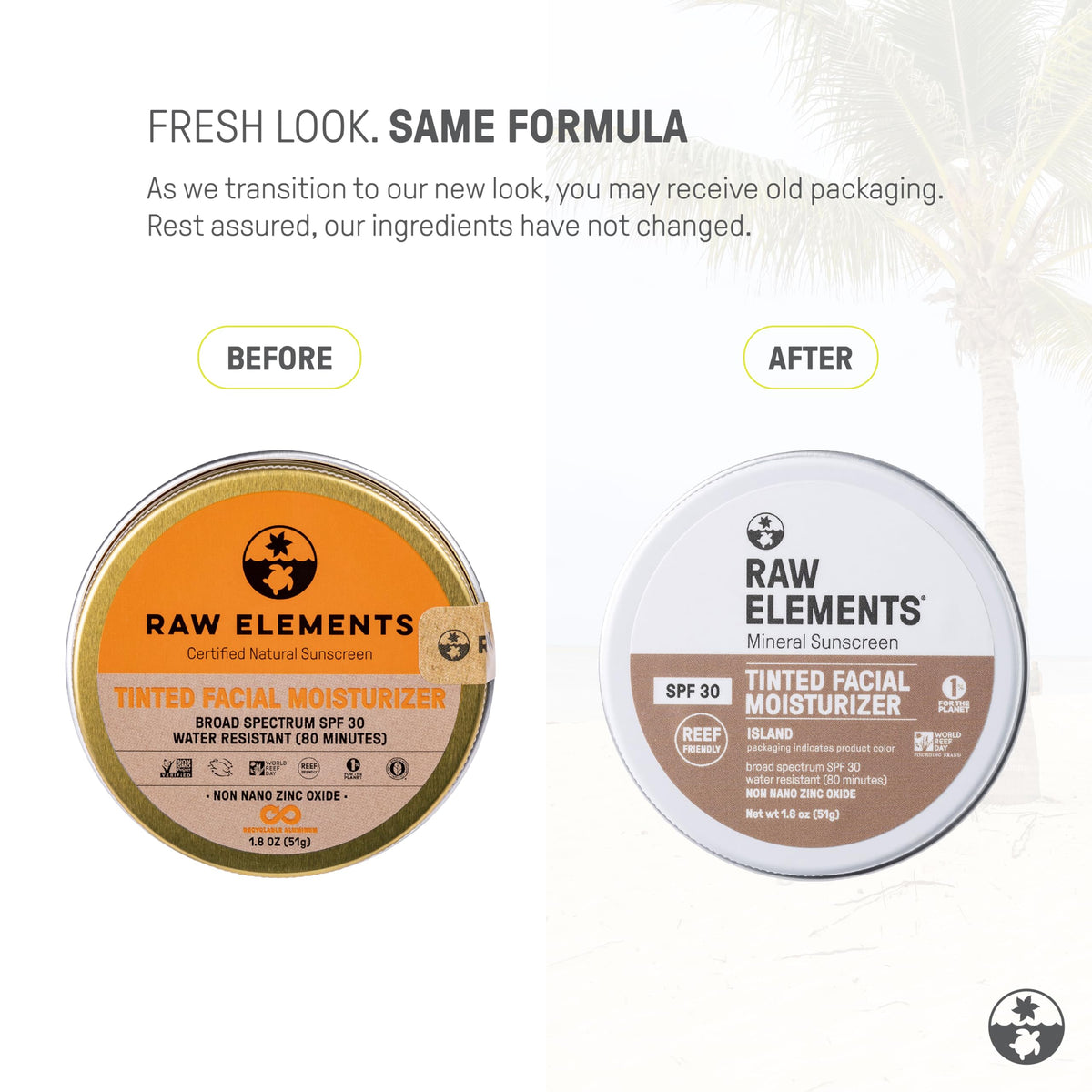 Raw Elements tinted cream texture closeup showing creamy hydration for skin
