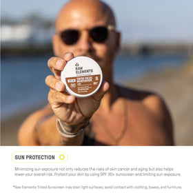 Raw Elements water-resistant sunscreen in action during outdoor activities