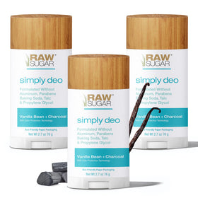 RAW SUGAR Deodorant Stick Simply Deo Pack 3 for daily freshness