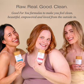 Three RAW SUGAR Simply Deo sticks lined up for daily rotation