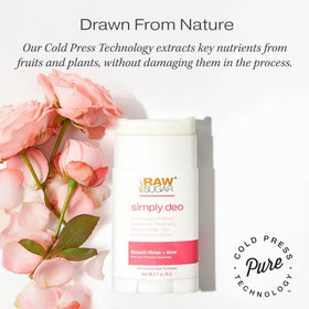 RAW SUGAR Simply Deo 3-pack shown as travel-friendly, compact deodorants