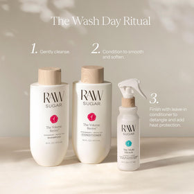Raw Sugar Volume Revive ceramides shot indicates hydrated, strengthened strands.