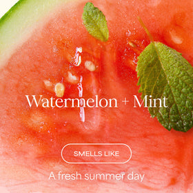 RAW SUGAR Watermelon Mint hand wash pump closeup showing moisturizing lather